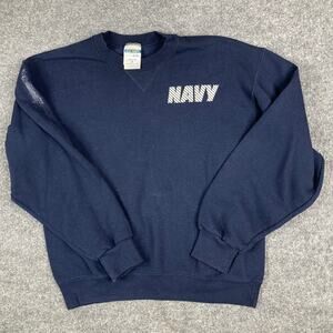 US Navy Sweatshirt Mens Size M Blue Crewneck Pullover